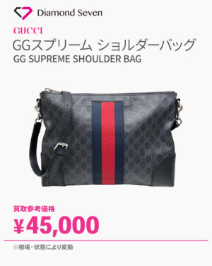 グッチ「GGスプリーム ショルダーバッグ 474139」ブラック／PVC×レザー／ウェブライン