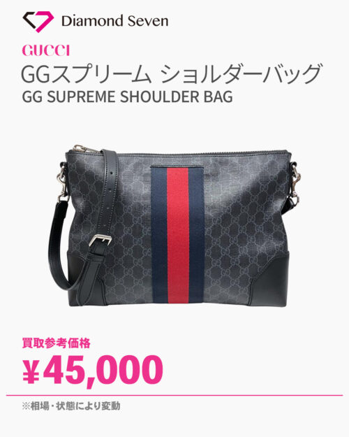 グッチ「GGスプリーム ショルダーバッグ 474139」ブラック/GGスプリームキャンバス×レザー/ウェブライン